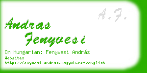 andras fenyvesi business card